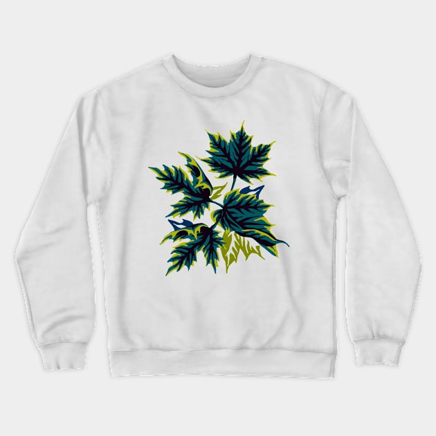 Leaves - Green Crewneck Sweatshirt by andreaalice